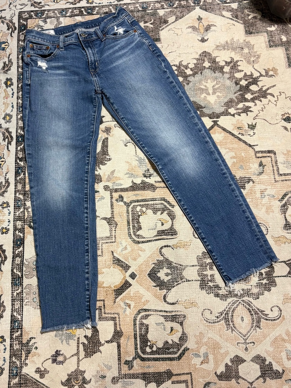 GAP Girlfriend Mid Rise Medium Blue Jeans